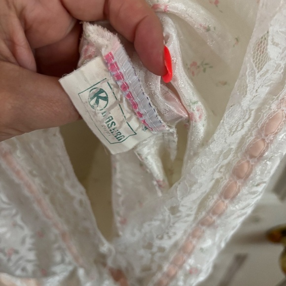 vintage bodysuit lace and pink ribbon 80s - Picture 2 of 7